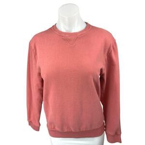 Tailored Athlete Orange Red Long Sleeve Crew Neck Sweatshirt Sweater Top Sz M